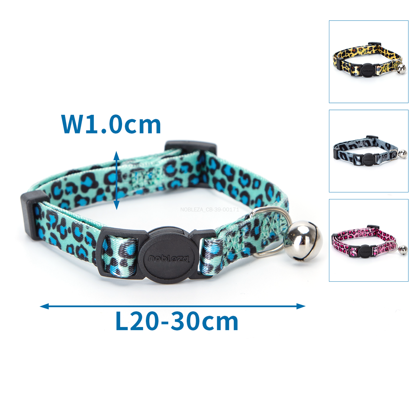 Collar de gato con estampado de leopardo y hebilla de seguridad
