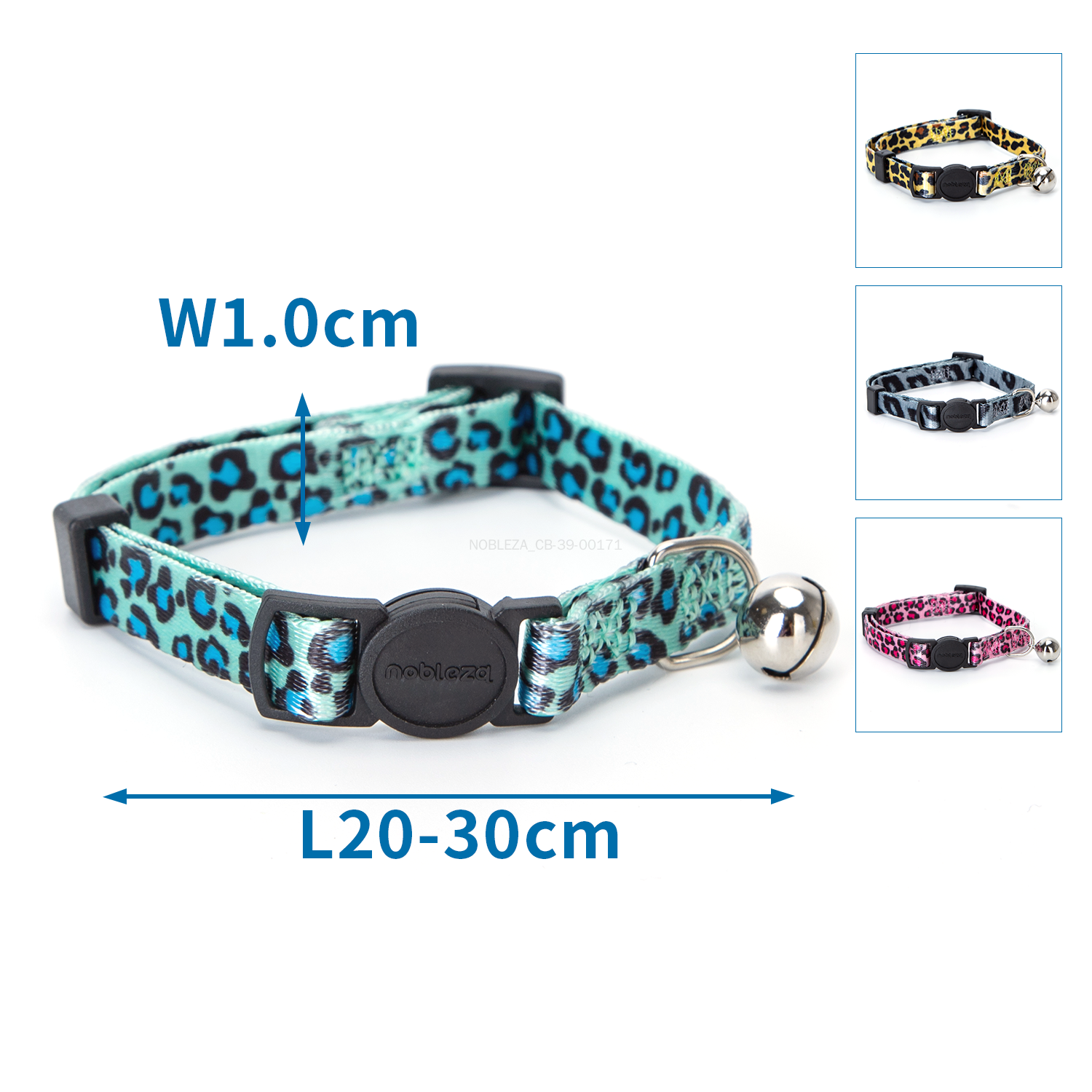 Collar de gato con estampado de leopardo y hebilla de seguridad