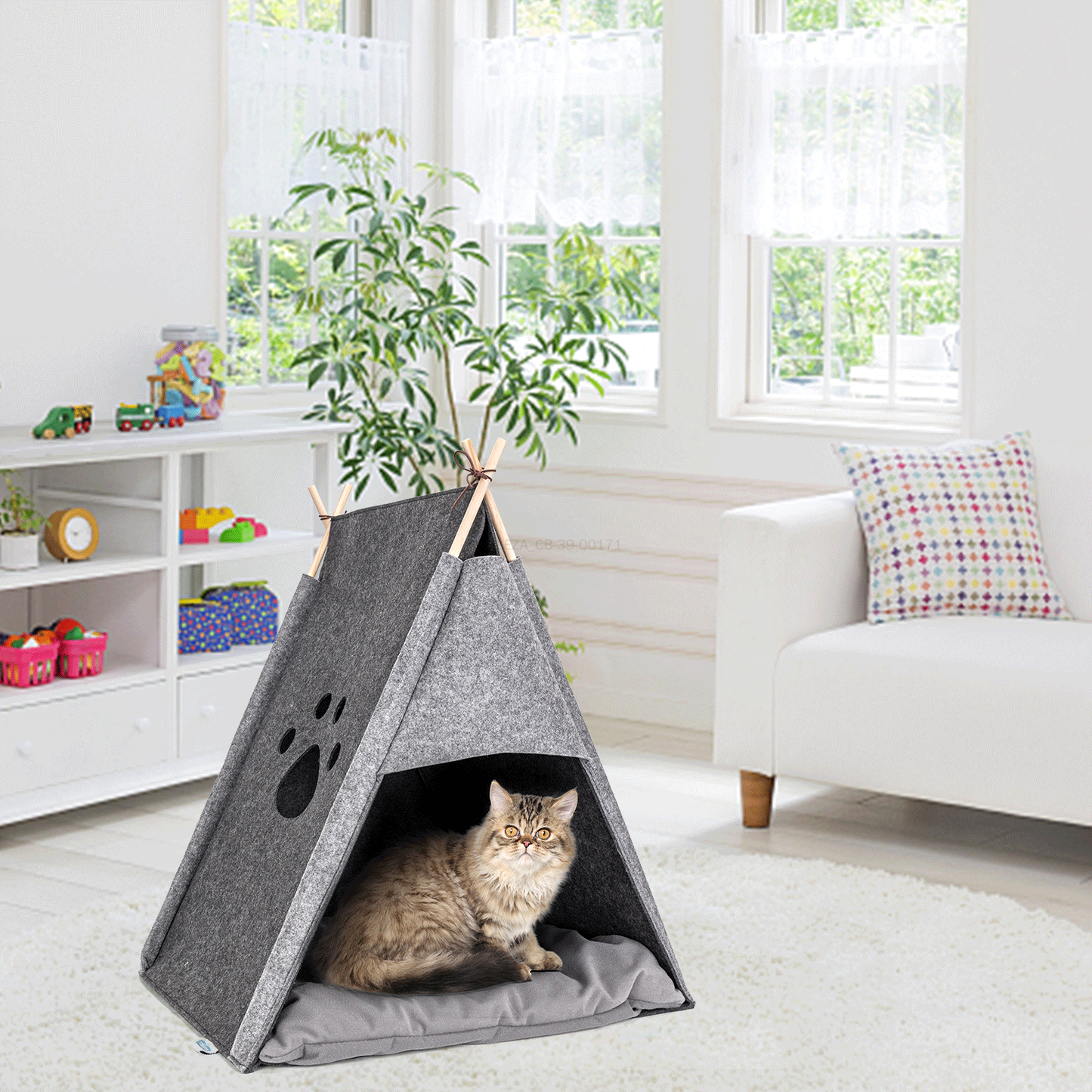 Tienda para gatos estampada