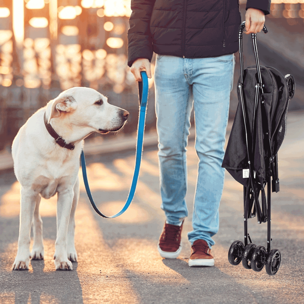Cochecito de paseo para perro y gato – Negro