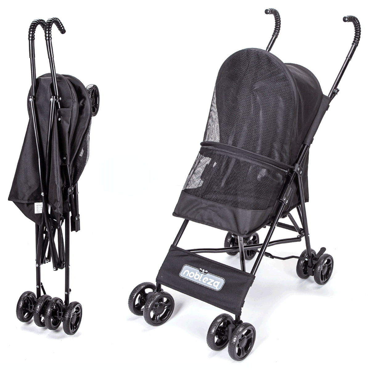 Cochecito de paseo para perro y gato – Negro