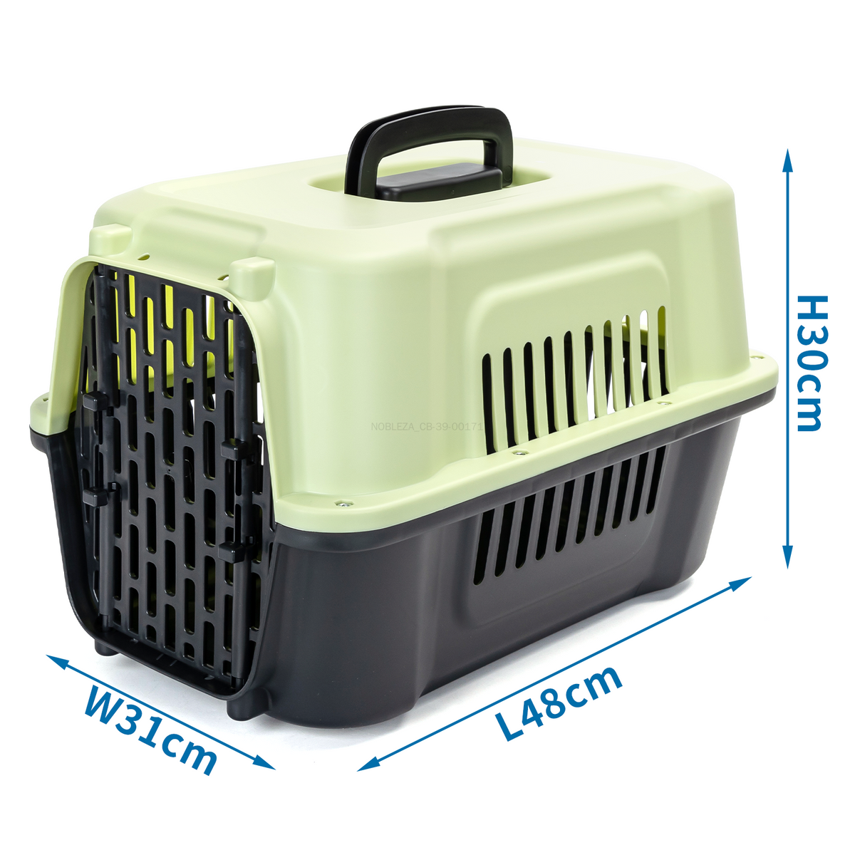 Transportín para perros y gatos verde de 48 × 31 × 30 cm