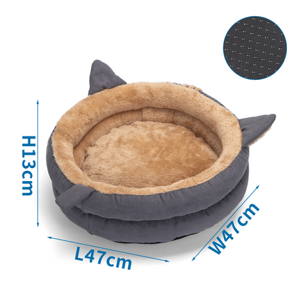 Cama acolchada para gato – Gris 47 × 47 × 13 cm