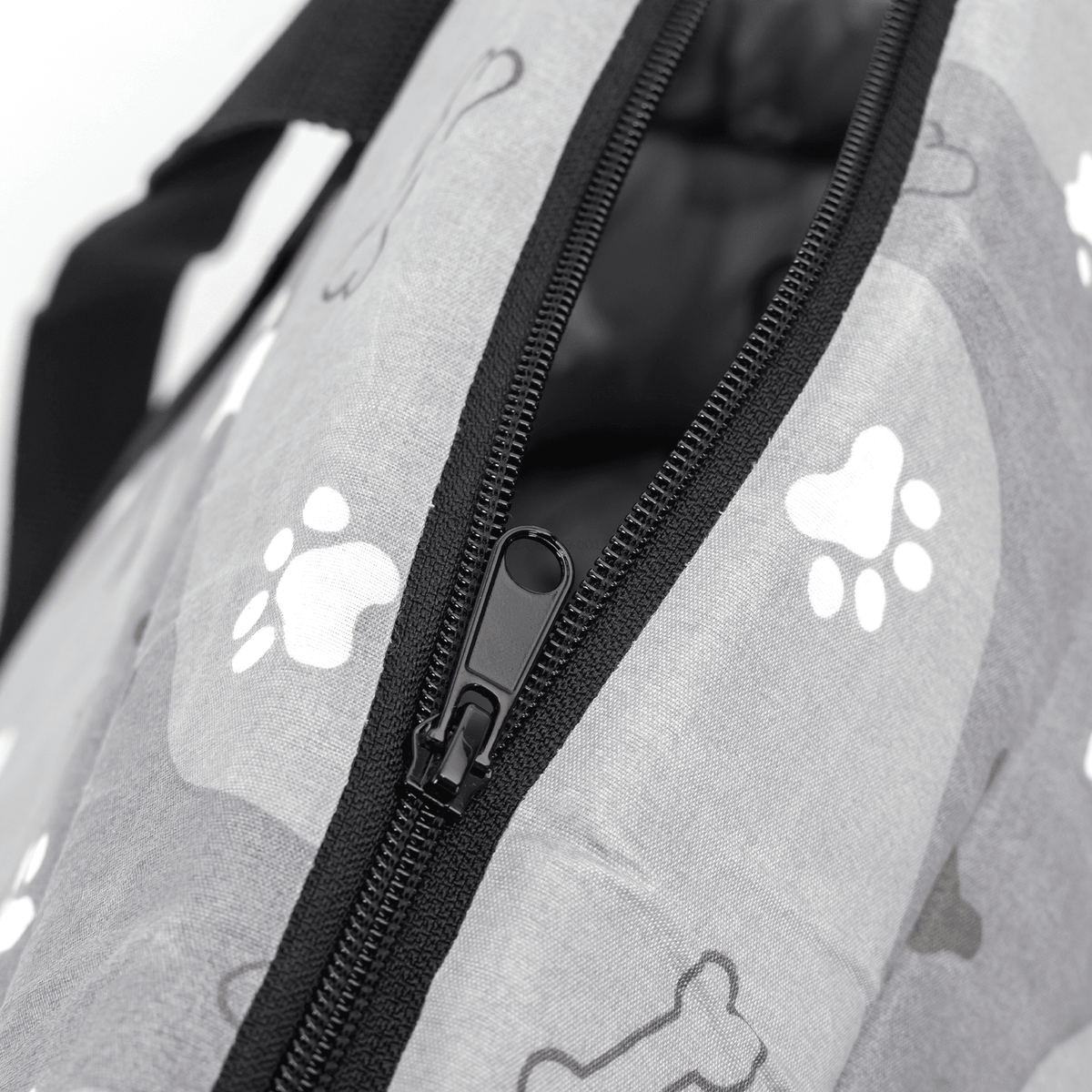 Bolso transportín estampado gris para perros
