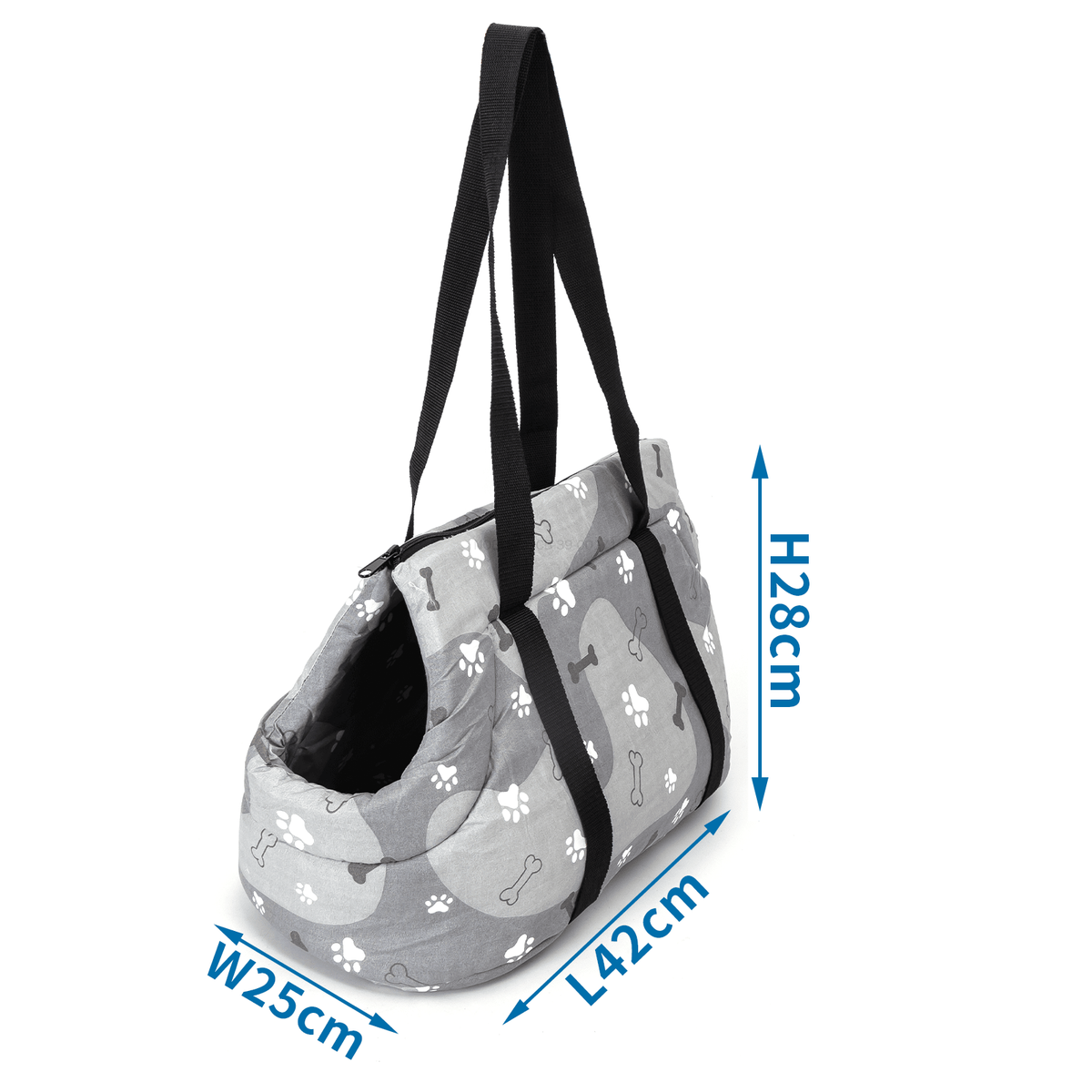 Bolso transportín estampado gris para perros