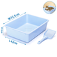 Arenero para gatos con pala de 43 × 32,5 × 12 cm - Azul