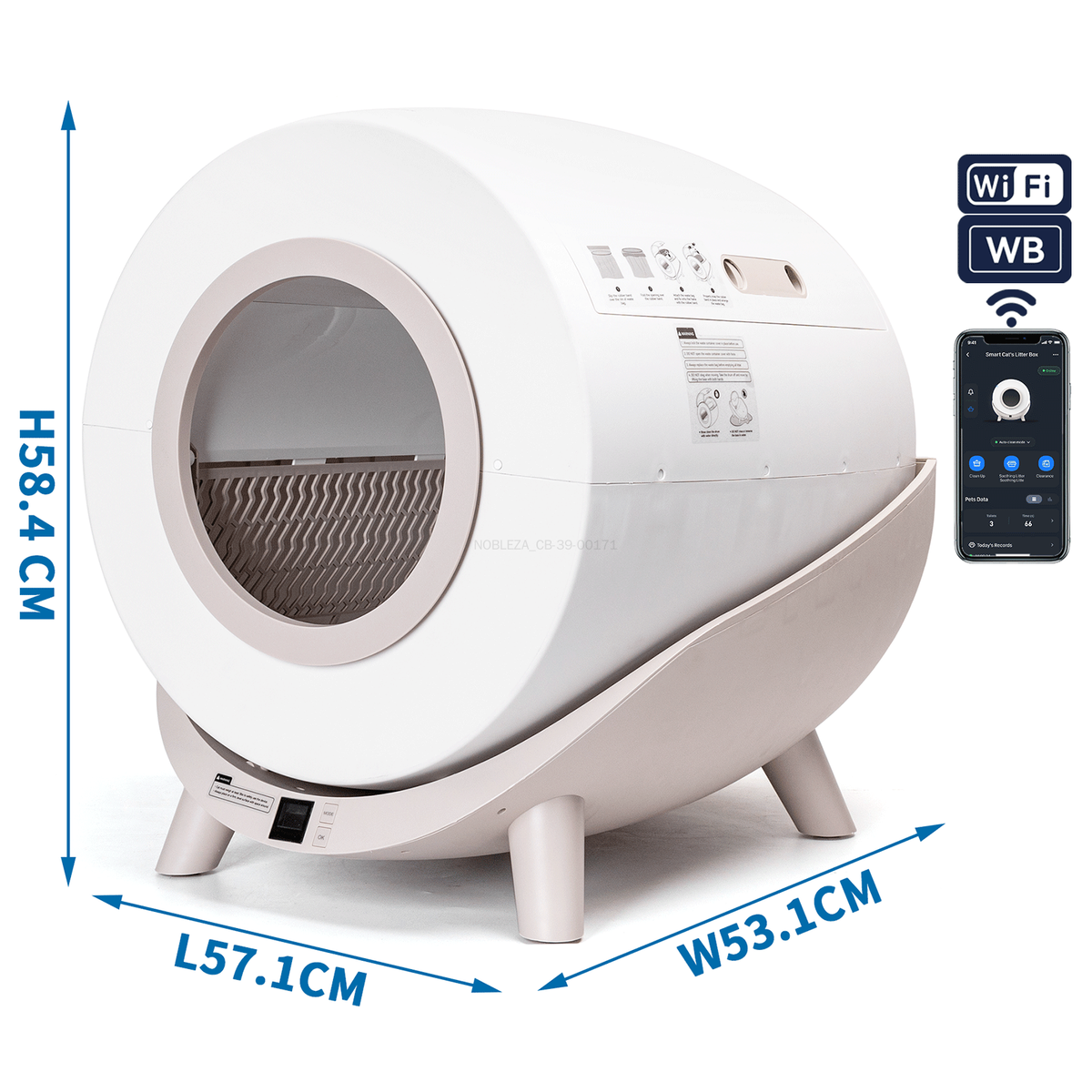 Arenero inteligente para gatos SL01 blanco