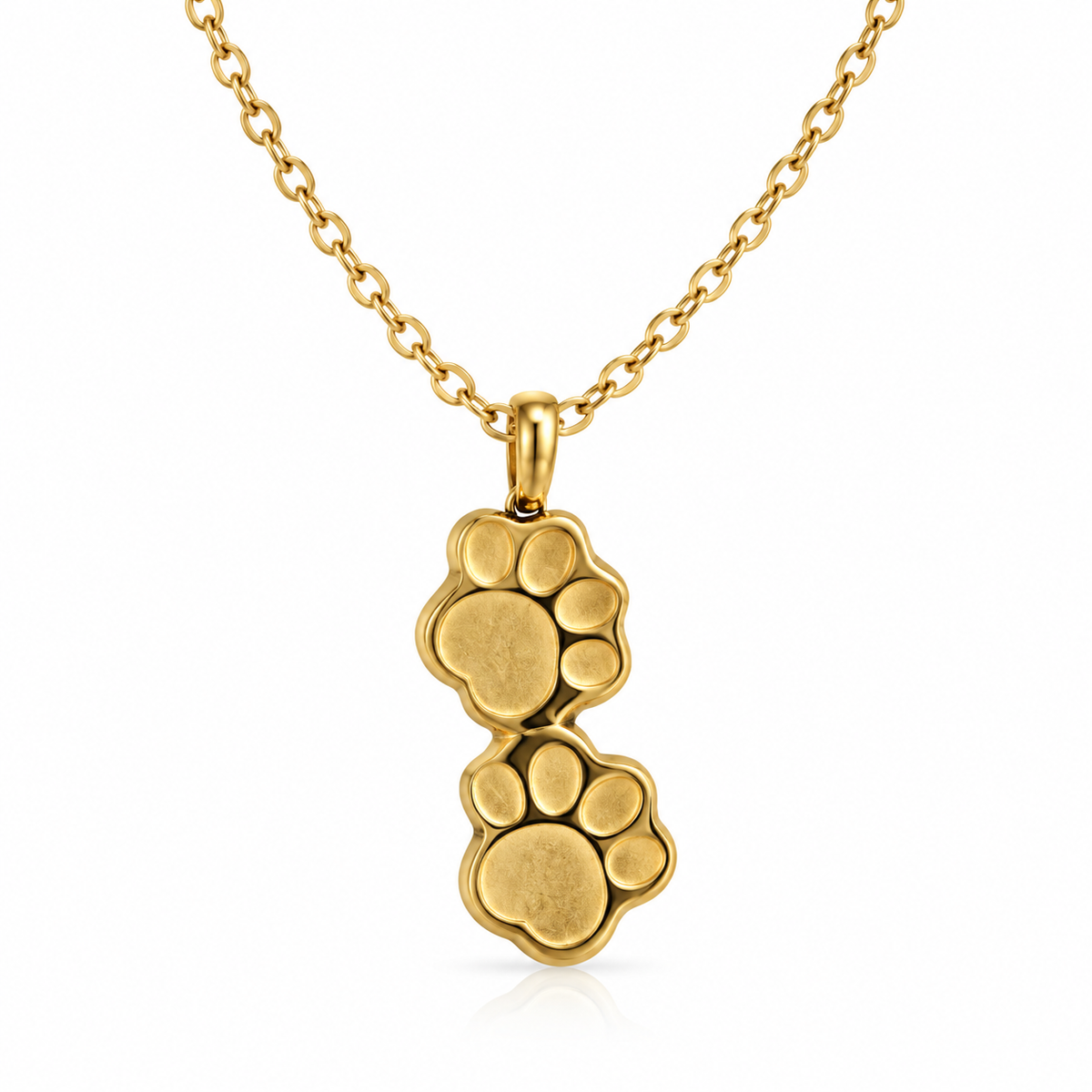 🐾 Collar Relicario de Doble Huella – Siempre Cerca de Ti