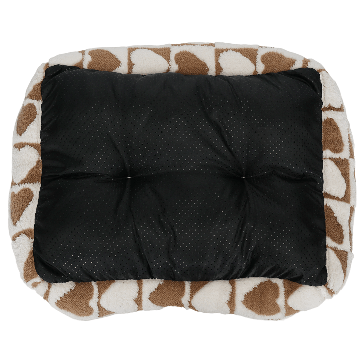 Set de 3 camas para perro y gato con corazón – Marrón y blanco