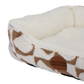 Set de 3 camas para perro y gato con corazón – Marrón y blanco