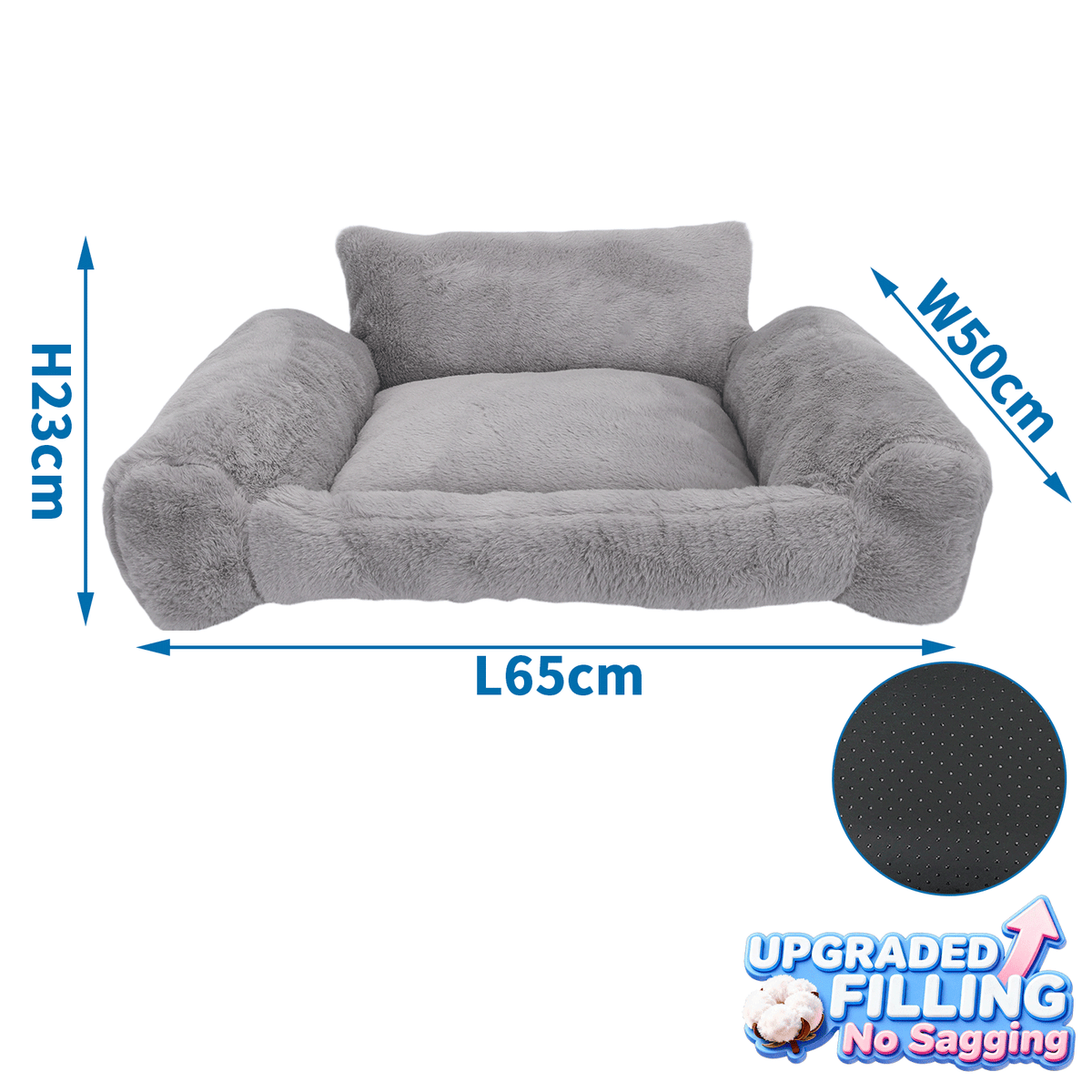 Sofá cama para perro y gato – Gris 65 × 50 × 23 cm