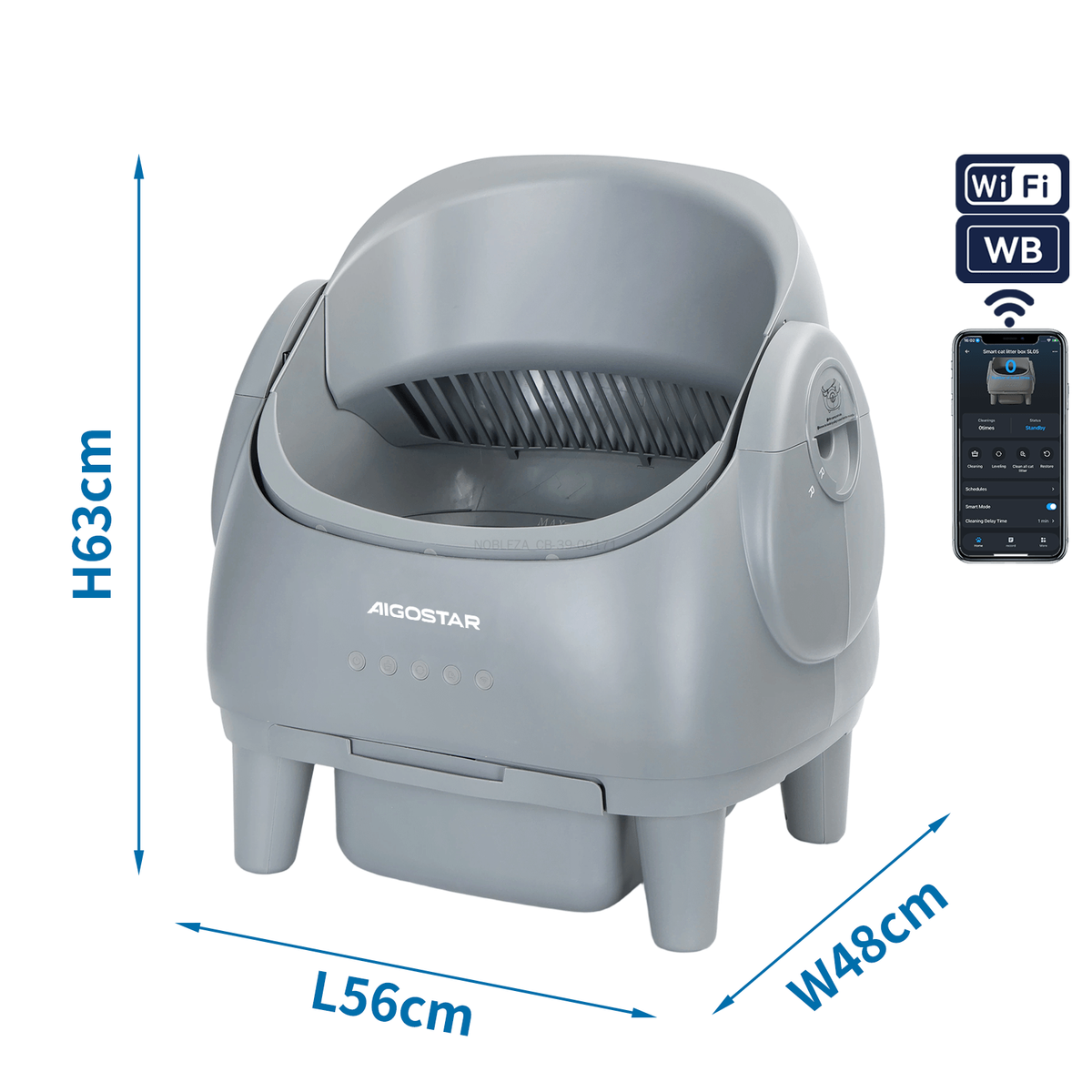 Arenero inteligente para gatos SL05 gris oscuro