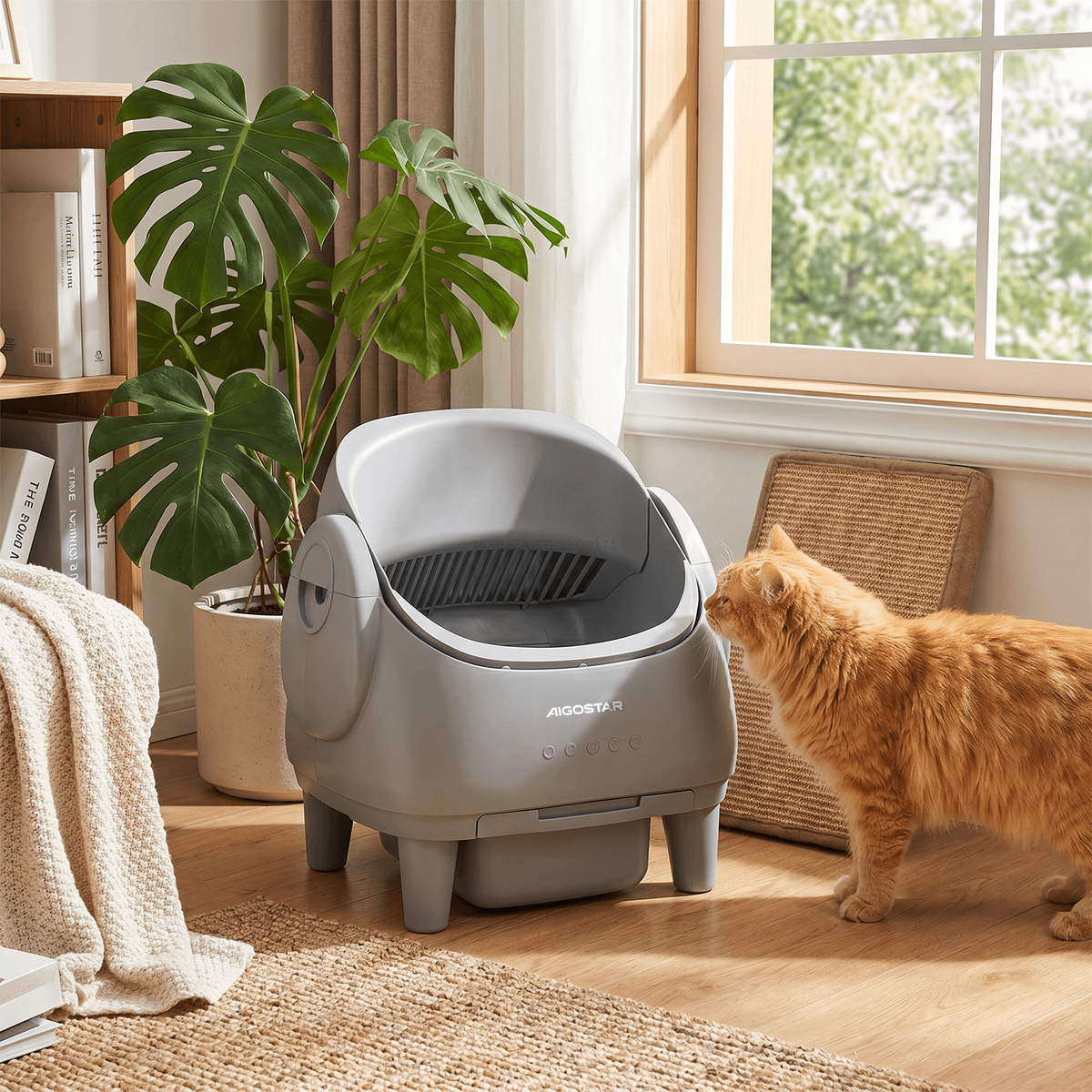 Arenero inteligente para gatos SL05 gris oscuro