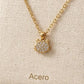 Collar Acero Inoxidable Cabeza Gatito con circonitas