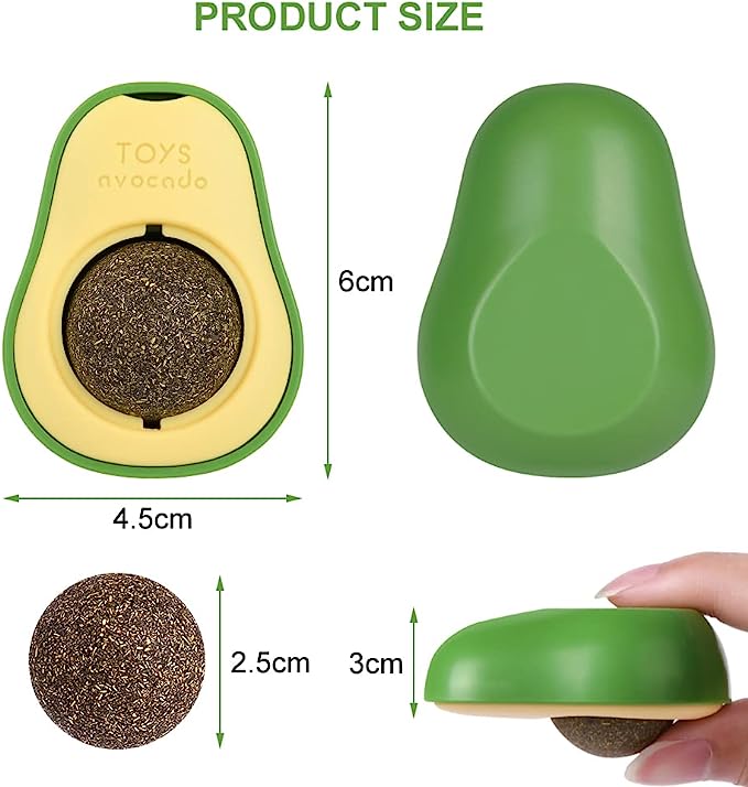 Juguete para gato con diseño de aguacate con bola giratoria con hierba gatuna (catnip)