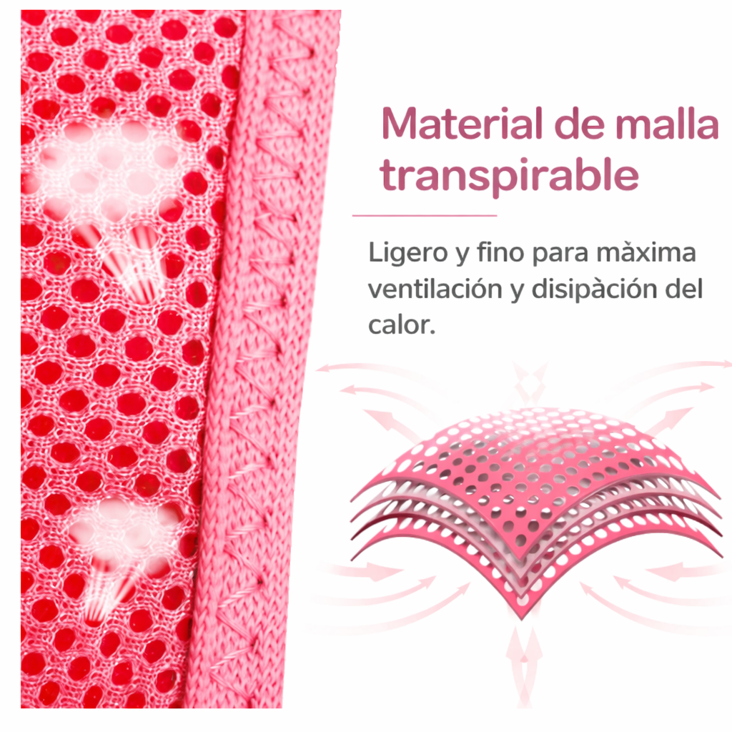 Arnés para gato transpirable color rosa con anilla de aluminio