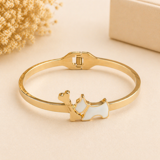 Pulsera Amor Perruno – Acero Inoxidable Dorado 🐶💛