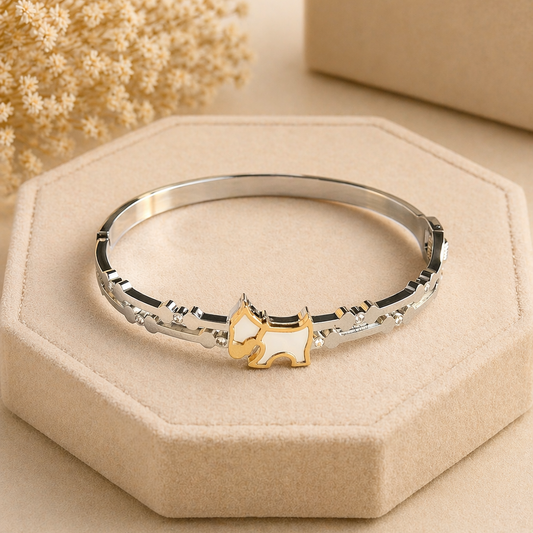 Pulsera Perrito de Acero Inoxidable 2 – Estilo Minimalista con Brillo 🐶✨