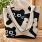 Bolso shopper de gatos en tejido de punto