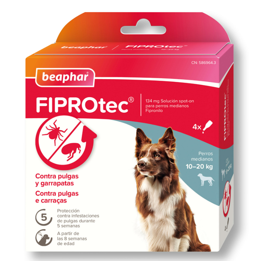 Beaphar FIPROtec® Pipeta Antiparasitaria Perro Pequeño 10-20 kg – 4 Pipetas