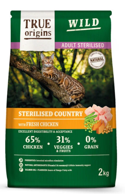 TRUE ORIGINS WILD ADULT STERILISED POLLO PIENSO PARA GATOS