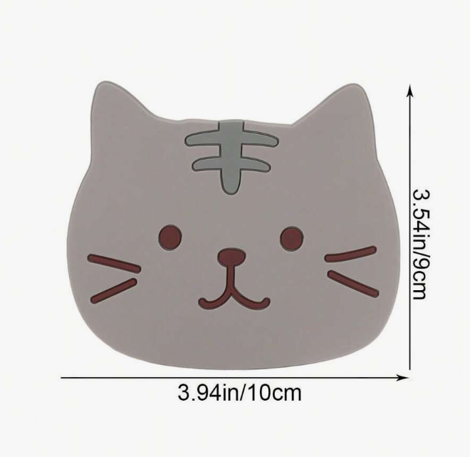 Posavasos de silicona de cabeza de gatitos (5 uds)
