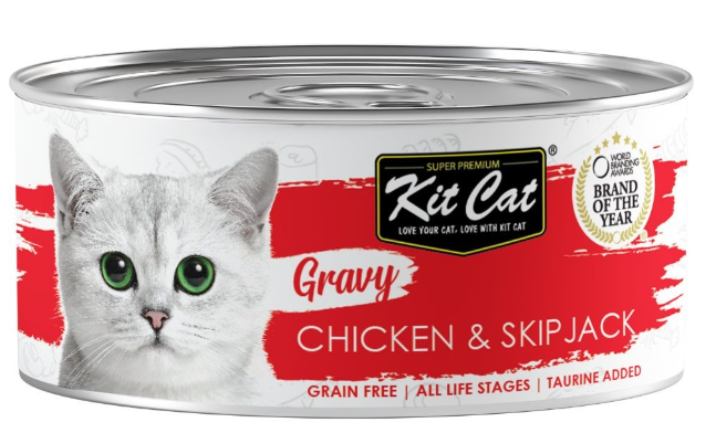 Kit Cat Lata Gravy - Pollo & Atún Bonito Skipjack 70g