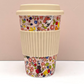 Vaso de cerámica con diseño floral y tapa de silicona Sweet Candy