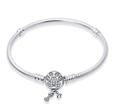 Pulsera “Huella Brillante” – Plata estilo Pandora