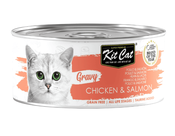 Kit Cat Lata Gravy - Pollo & Salmon 70g