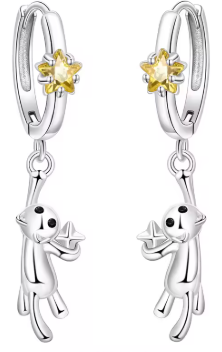 Pendientes Plata de ley “Gatito Estrella”