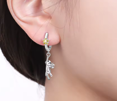 Pendientes Plata de ley “Gatito Estrella”