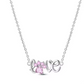 Collar “Love Cat” – Plata de ley con circonitas en forma de huella rosa