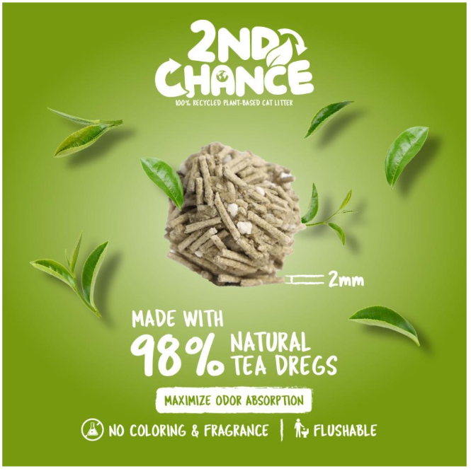 Kit Cat Arena Eco 2nd Chance - Hojas de Te Verde, Guisante y Yuca- 7L- 2.5KG