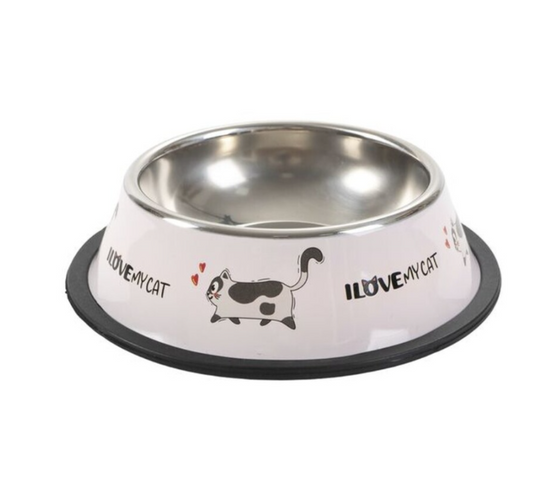 Comedero para gatos de acero inoxidable 200 ml antideslizante