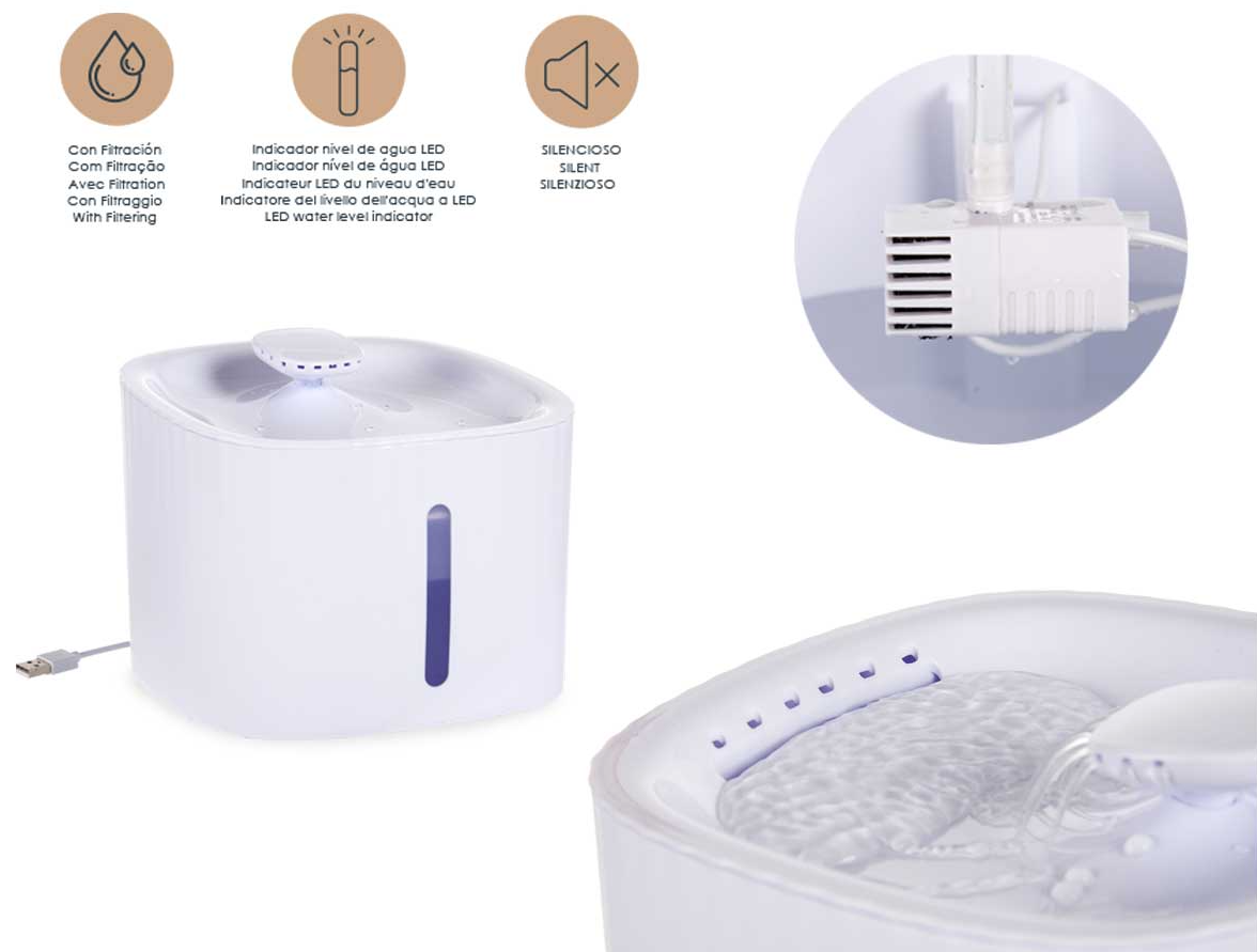 Fuente automática para gatos 3L silenciosa