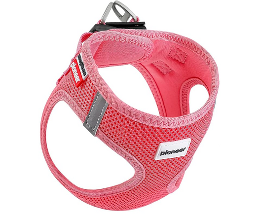 Arnés para gato transpirable color rosa con anilla de aluminio