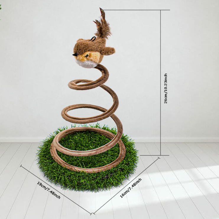 Juguete interactivo para gatos con muelle y pájaro sonoro