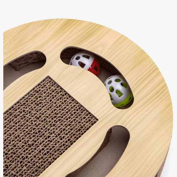 Rascador interactivo para gatos con pelota y catnip