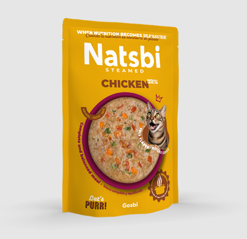 Natsbi Pollo al vapor con salsa 80 gr. Alimentación completa