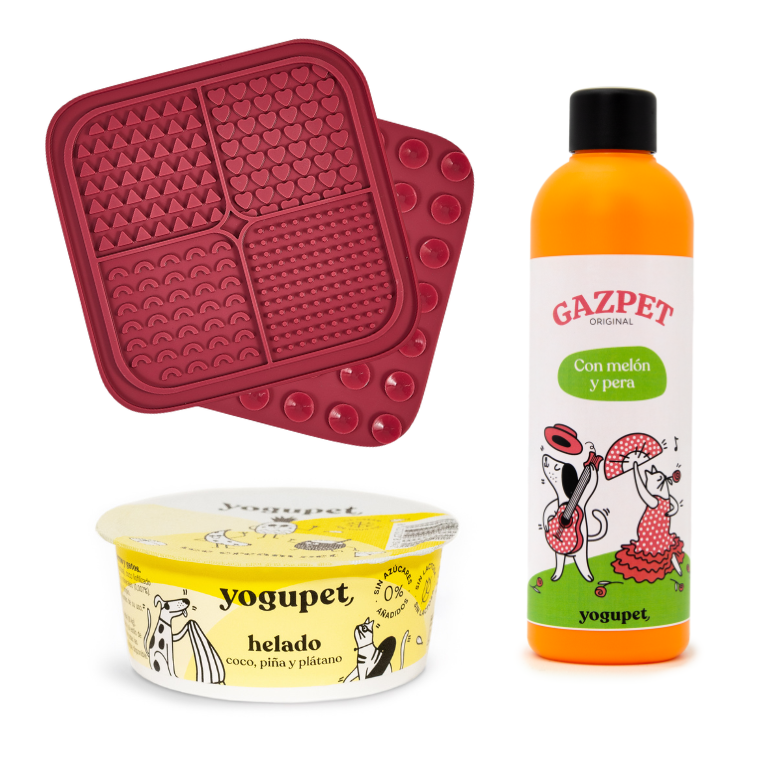 Yogupet SUMMERBOX XIII para Perros y Gatos. Pack Verano con Helado, Gazpet y Comedero
