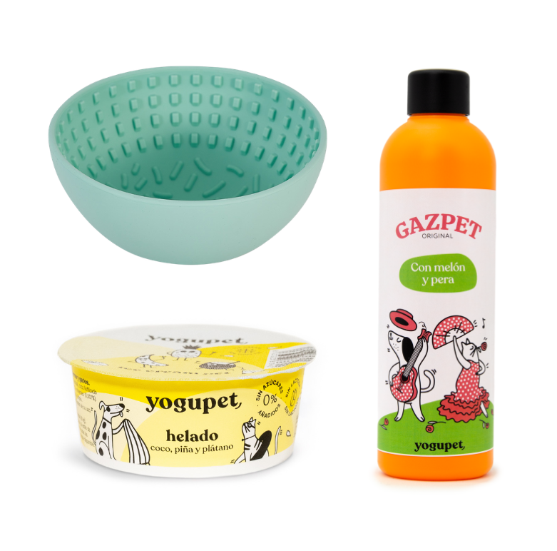 Yogupet SUMMERBOX XII para Perros y Gatos. Pack Verano con Helado, Gazpet y Comedero (Copia)