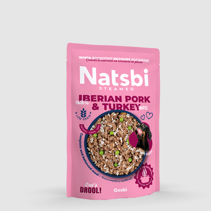 Natsbi Steamed Dog ibérico y pavo 200 gr