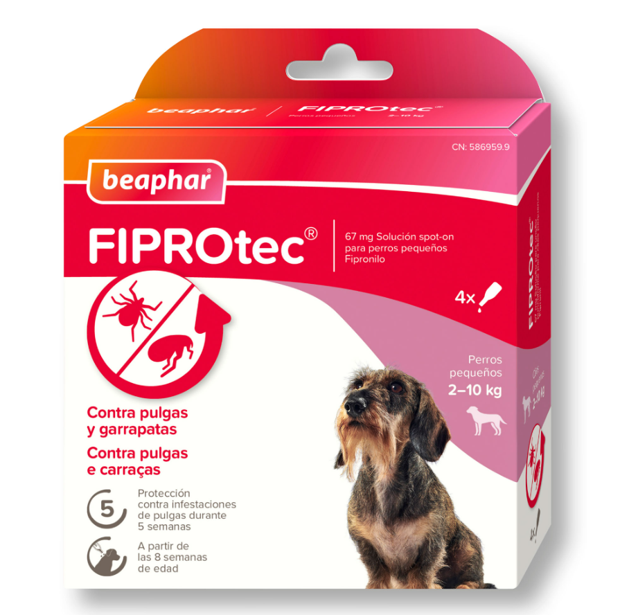 Beaphar FIPROtec® Pipeta Antiparasitaria Perro Pequeño 2-10 kg – 4 Pipetas