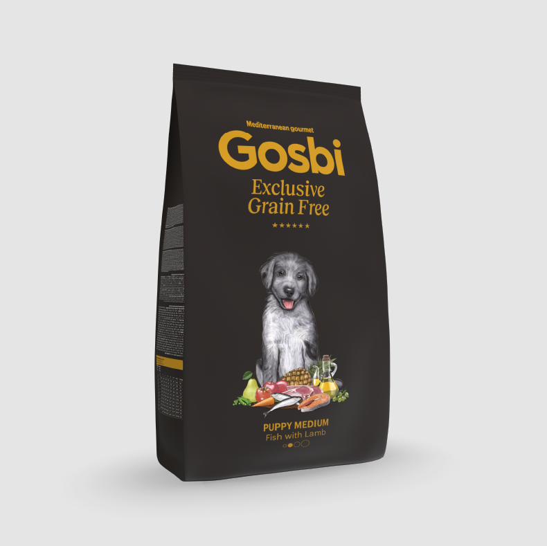 Gosbi Exclusive Grain Free Dog Puppy – Cachorro Mediano Pescado con Cordero