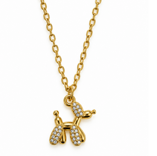Collar Acero Inoxidable con Perrito Globo