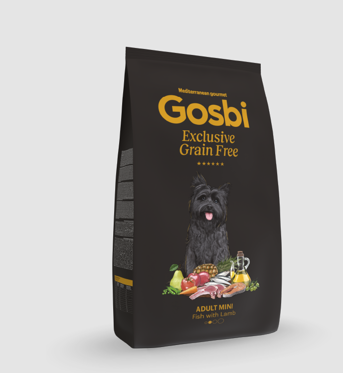 Gosbi Exclusive Grain Free Dog – Adulto Raza Pequeña Pescado con Cordero