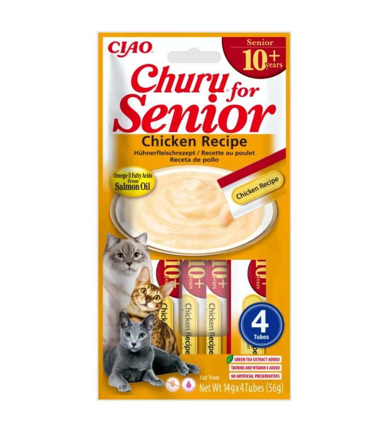 Churu CAT Receta de Pollo Senior 10+ – 4 x 14 g