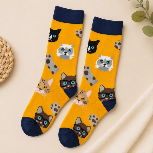Calcetines Estampado Gatos Divertidos