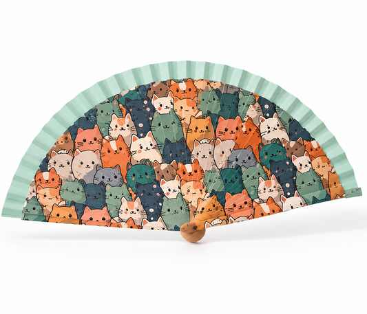 Abanico con diseños de gatos